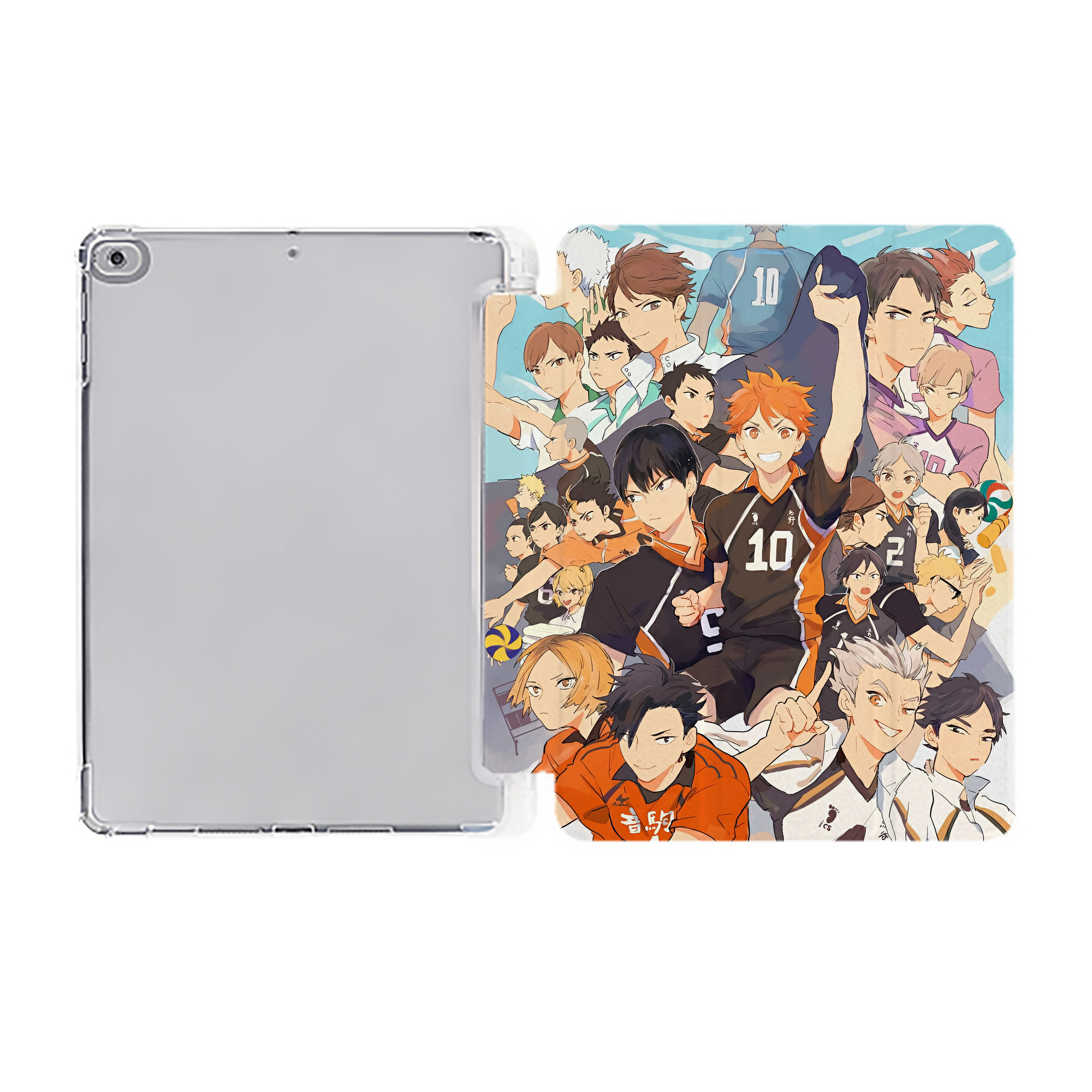 （画像用） ハイキュー!! Haikyu!! IPad ケース ペン収納付き 三つ折りスタンド PUレザー×シリコン 対応機種9.5/10.5/10.9インチ